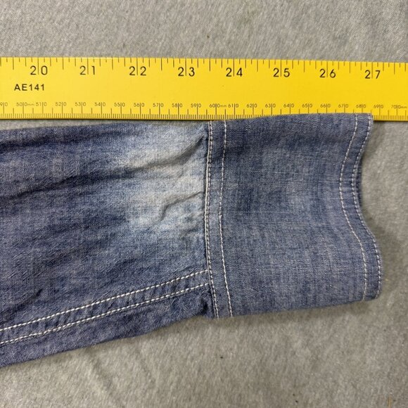 Wrangler Retro Pearl Snap Shirt Mens 2XL Blue Long Sleeve Denim Western Button - Picture 5 of 6